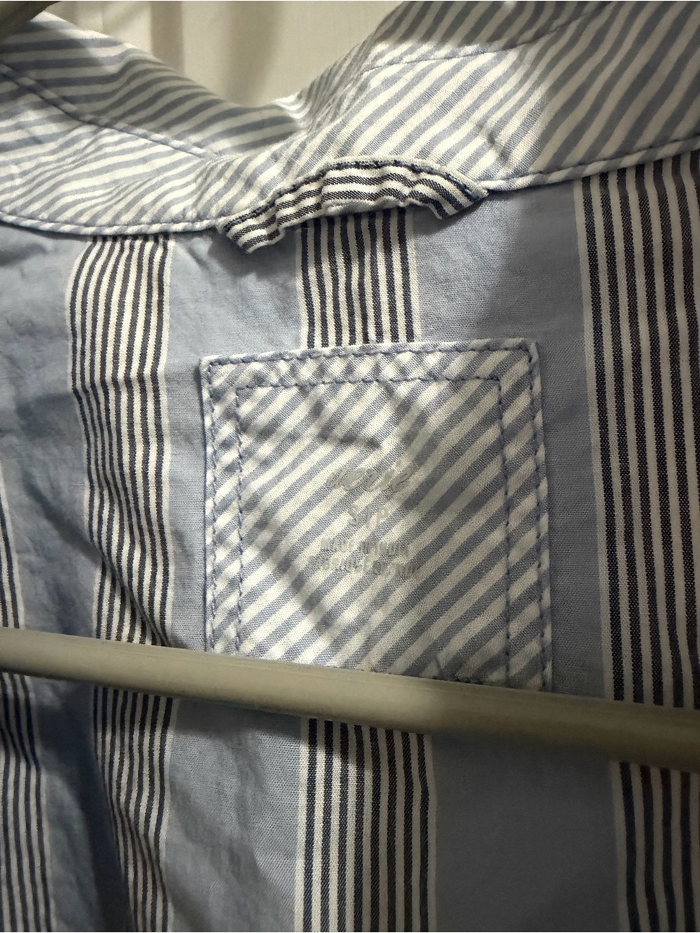 aerie Light Blue and White Stripe Button-Down Shirt - Picture 2 of 3